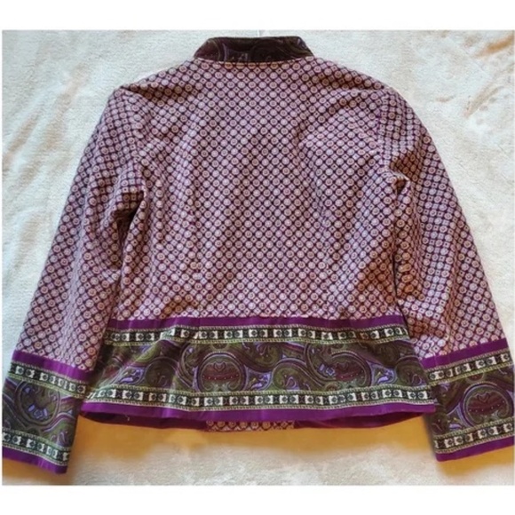 Purple Velvet Print Jacket - Picture 5 of 6
